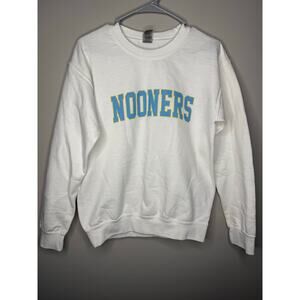 Barstool Sports “Nooners” Crewneck Sweatshirt – White/Blue/Yellow – Size Small